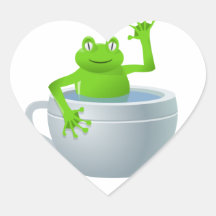 Funny Unexpected Frog in My Tea Cup Sticker