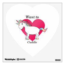 Funny unicorn cuddle wall graphics