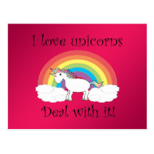 Funny unicorn gifts postcard