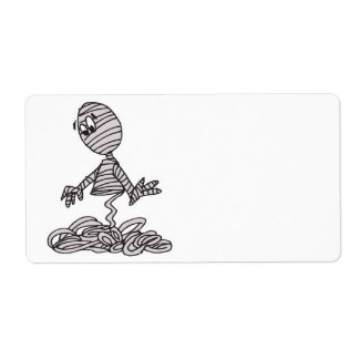 funny unraveling mummy label
