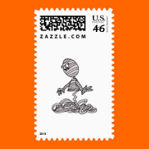 funny unraveling mummy stamps
