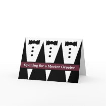 FUNNY Usher Invite with Three Tuxes cards by oogroom FUNNY Usher Invite with Three Tuxes cards