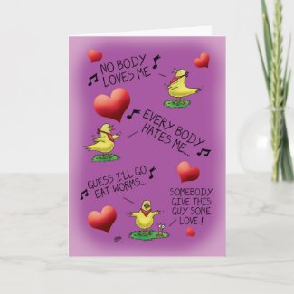 Funny Valentines  Cards  Kids on Funny Valentine Cards  Bird Worm Valentine Card