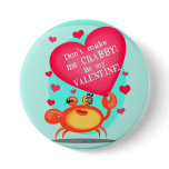 Funny Valentine Crab Button