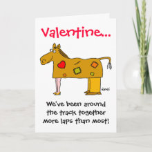 We've been around the track together... Cute and Funny Valentine's Day Card for Married Couples, or Two People who have been Together for a While.