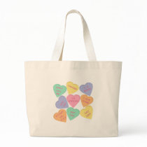 Funny Valentine's Day conversation hearts Tote Bags