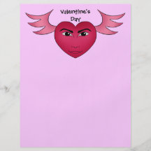 Funny Valentine's day heart with wings Flyer