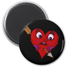 Funny Valentine's Heart with Arrow Fridge Magnets