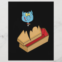 funny vampire bat with coffin cartoon personalized flyer