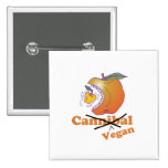 funny vegan apple pinback button