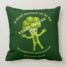 Funny Vegetarian Quote Pillow