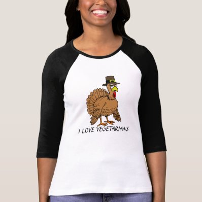 Funny Vegetarians Thanksgiving Turkey Pilgrim T Shirts