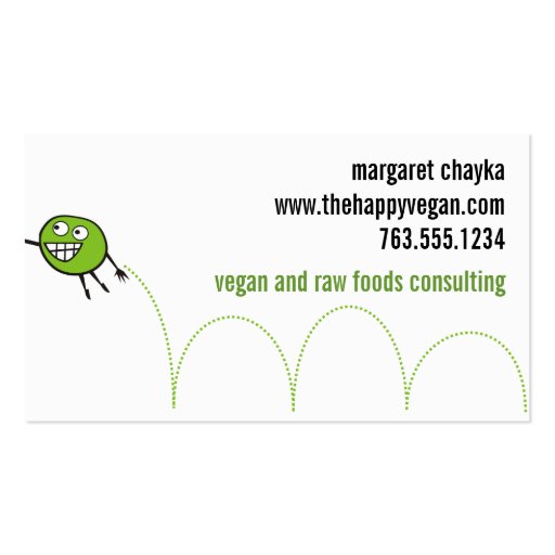 funny veggies fruits high five cooking biz cards business cards (back side)