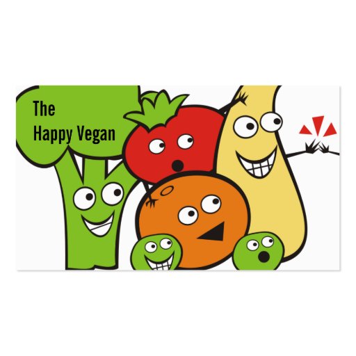 funny veggies fruits high five cooking biz cards business cards (front side)