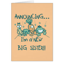 Funny Veggies New Big Sister Card