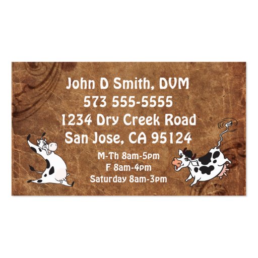 Funny Veterinary Business Card (back side)