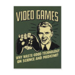 Funny Video Game Saying postcards