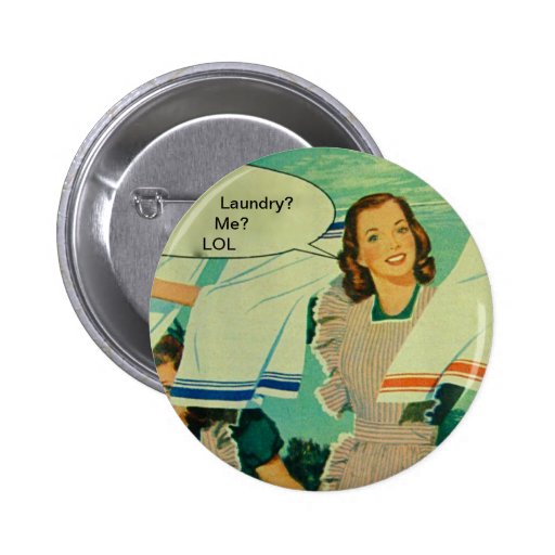 funny vintage art laundry button