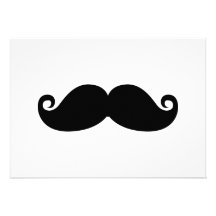 Funny Vintage Black Mustache Personalized Announcement