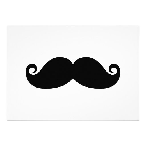Funny Vintage Black Mustache Personalized Announcement