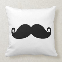 Funny Vintage Black Mustache Pillow