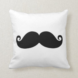 Funny Vintage Black Mustache Throw Pillow