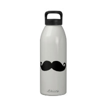 Funny Vintage Black Mustache Water Bottles