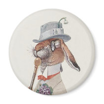 Funny Vintage Bunny Rabbit - Easter Gift Refrigerator Magnet