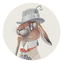 Funny Vintage Bunny Rabbit - Easter Gift Stickers