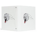 funny volleyball cartoon character in flight 3 ring binders