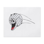 funny volleyball cartoon character in flight flyers