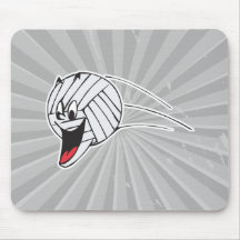 funny volleyball cartoon character in flight mousepad
