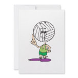 funny volleyball head cartoon character personalized invite