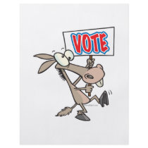 funny vote democrat donkey cartoon personalized flyer