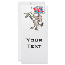 funny vote democrat donkey cartoon rack card design