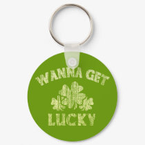 Funny Wanna get lucky keychains