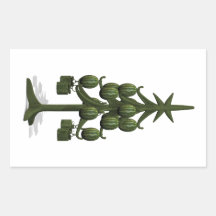 Funny Watermelons Christmas Tree Rectangular Stickers