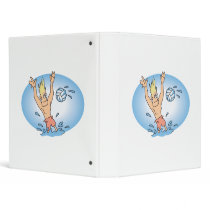 funny waterpolo dude cartoon vinyl binder