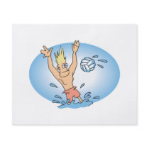 funny waterpolo dude cartoon custom flyer