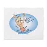 funny waterpolo dude cartoon flyers