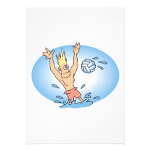 funny waterpolo dude cartoon invitation