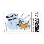 Funny Weave Poles Dog Agility Postage Stamps