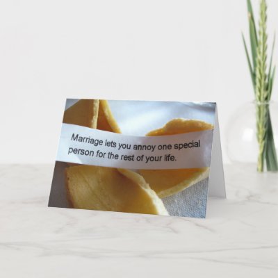 Funny Wedding Photos Ideas on Funny Wedding Or Anniversary Card With An Amusing Fortune Cookie