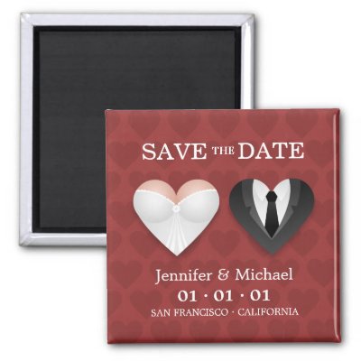 Funny Wedding Hearts Save the Date magnet by BluePlanet