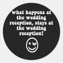 Funny wedding reception stickers