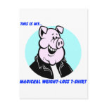 funny weight loss pig cartoon gift post card