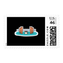 funny weightlifting mouse stamps