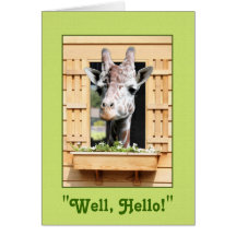 Funny Well Hello Giraffe Greeting Card