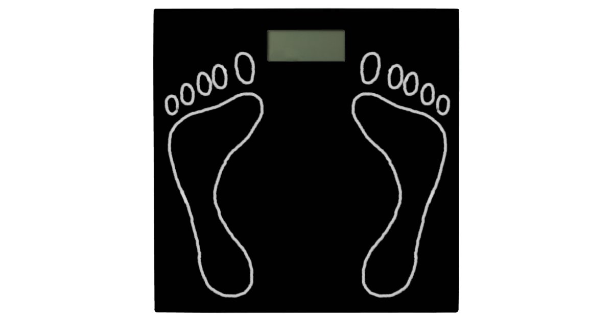 Funny White Chalk Footprints Bathroom Scale Zazzle