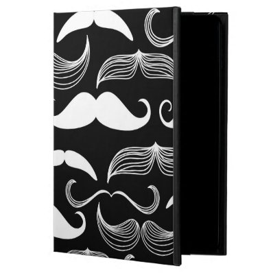 Funny White Mustache Design on Black Wall Decal Powis iPad Air 2 Case